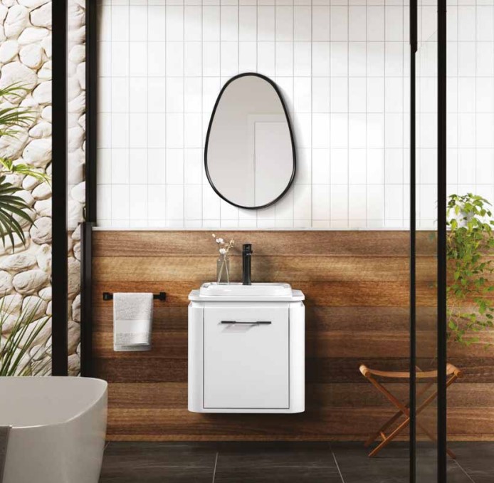 BANYO DOLABI CIERO BEYAZ 56 CM - TAKIM